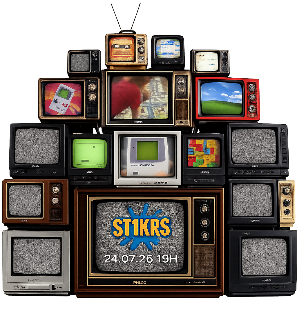 TVs vintage empilhadas